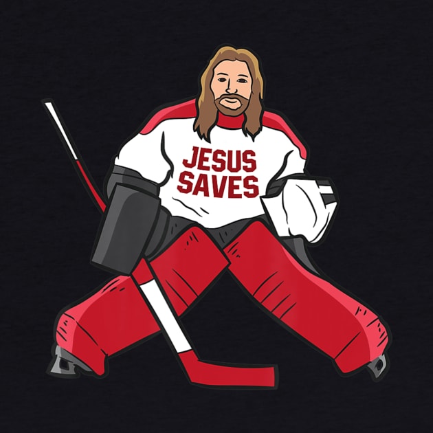 Jesus Saves Ice Hockey Goalie Hockey Goalie by HaroldKeller